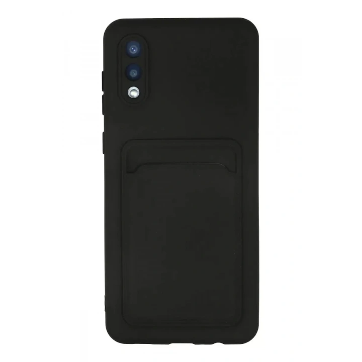 Mey İthalat®  Samsung Galaxy A02 Kılıf Kelvin Kartvizitli Silikon - Siyah