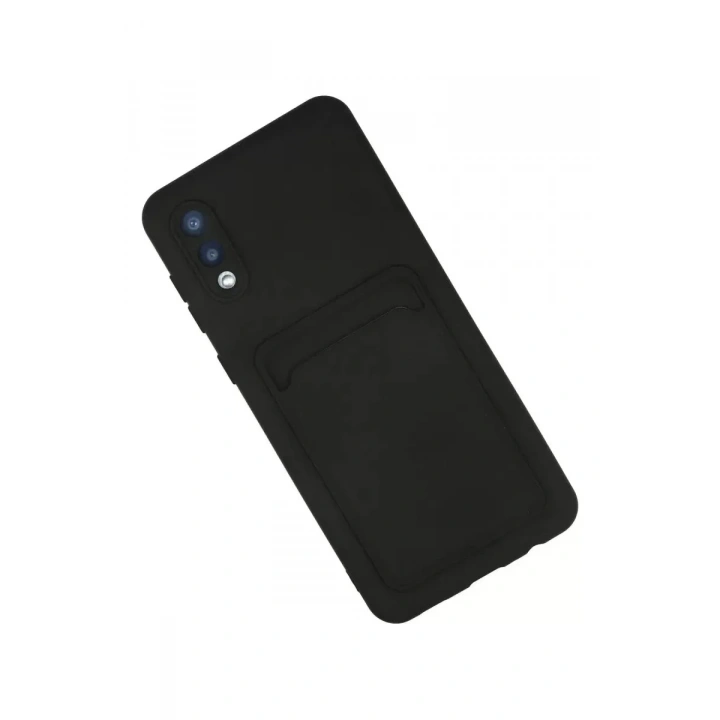 Mey İthalat®  Samsung Galaxy A02 Kılıf Kelvin Kartvizitli Silikon - Siyah