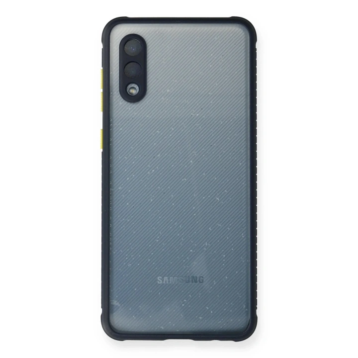 Mey İthalat®  Samsung Galaxy A02 Kılıf Miami Şeffaf Silikon - Lacivert