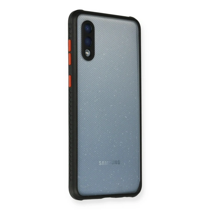 Mey İthalat®  Samsung Galaxy A02 Kılıf Miami Şeffaf Silikon - Siyah