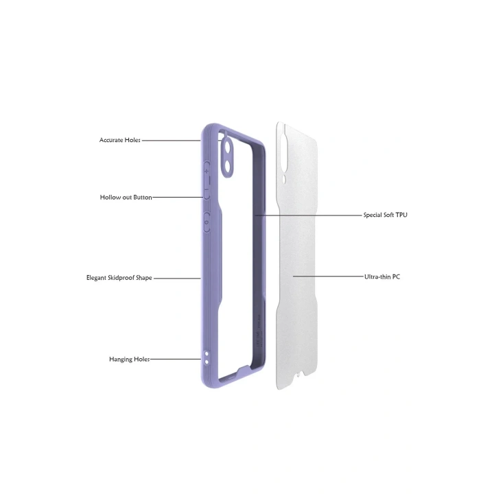 Mey İthalat®  Samsung Galaxy A02 Kılıf Platin Silikon - Lila