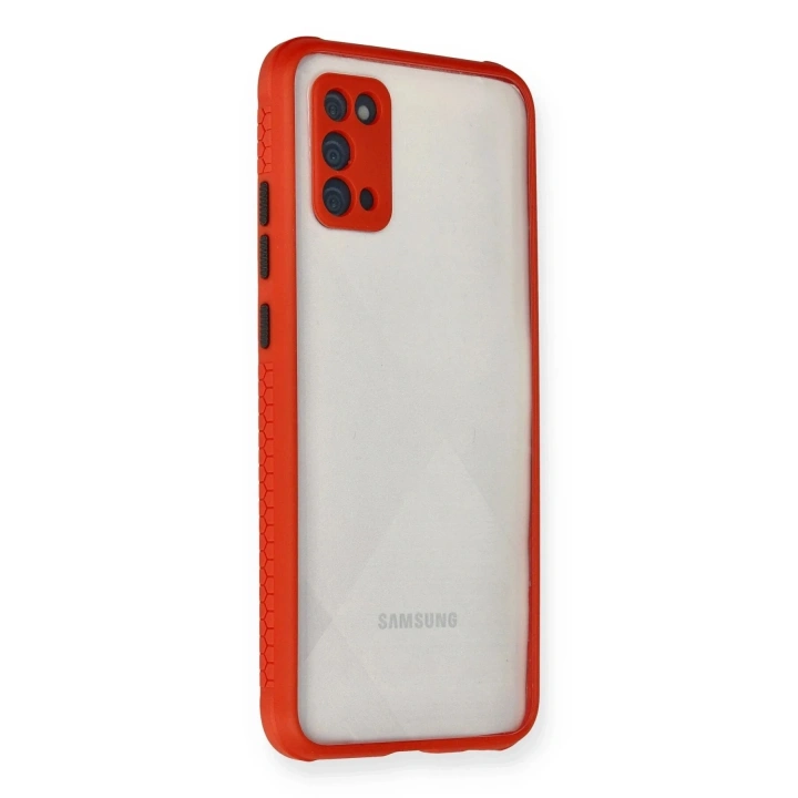 Mey İthalat®  Samsung Galaxy A02S Kılıf Miami Şeffaf Silikon - Kırmızı