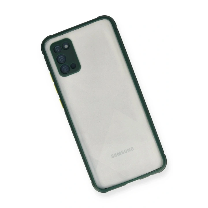 Mey İthalat®  Samsung Galaxy A02S Kılıf Miami Şeffaf Silikon - Koyu Yeşil