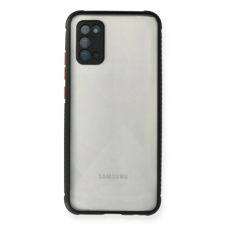 Mey İthalat®  Samsung Galaxy A02S Kılıf Miami Şeffaf Silikon - Siyah