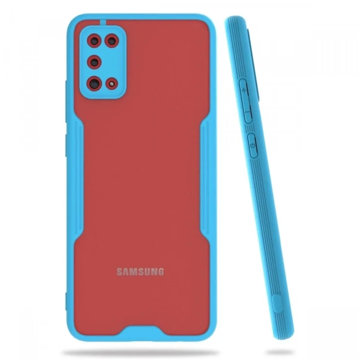 Mey İthalat®  Samsung Galaxy A02S Kılıf Platin Silikon - Mavi