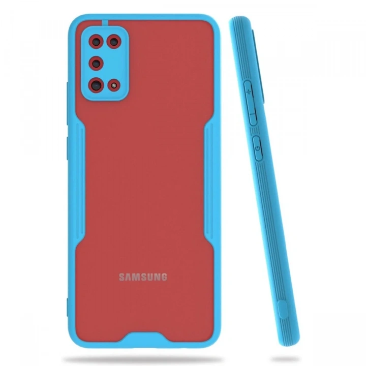 Mey İthalat®  Samsung Galaxy A02S Kılıf Platin Silikon - Mavi
