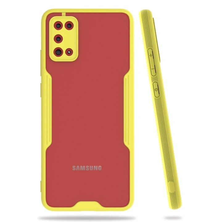 Mey İthalat®  Samsung Galaxy A02S Kılıf Platin Silikon - Sarı