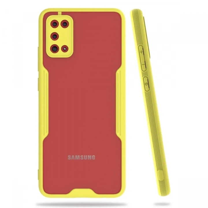 Mey İthalat®  Samsung Galaxy A02S Kılıf Platin Silikon - Sarı
