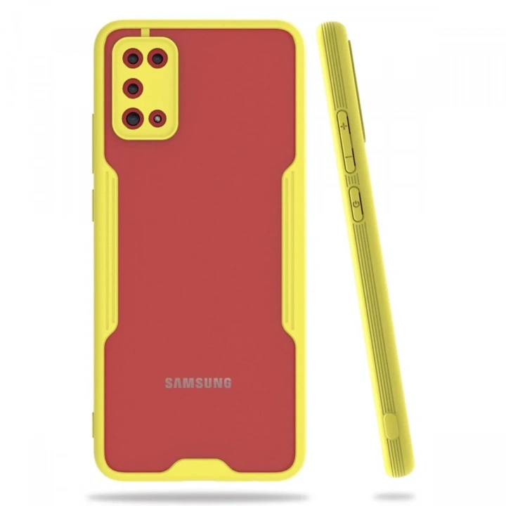 Mey İthalat®  Samsung Galaxy A02S Kılıf Platin Silikon - Sarı