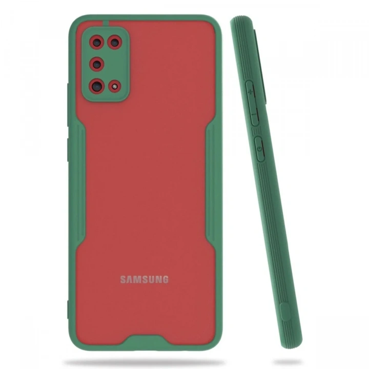 Mey İthalat®  Samsung Galaxy A02S Kılıf Platin Silikon - Yeşil