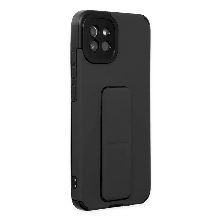 Mey İthalat®  Samsung Galaxy A03 Kılıf Mega Standlı Silikon - Siyah