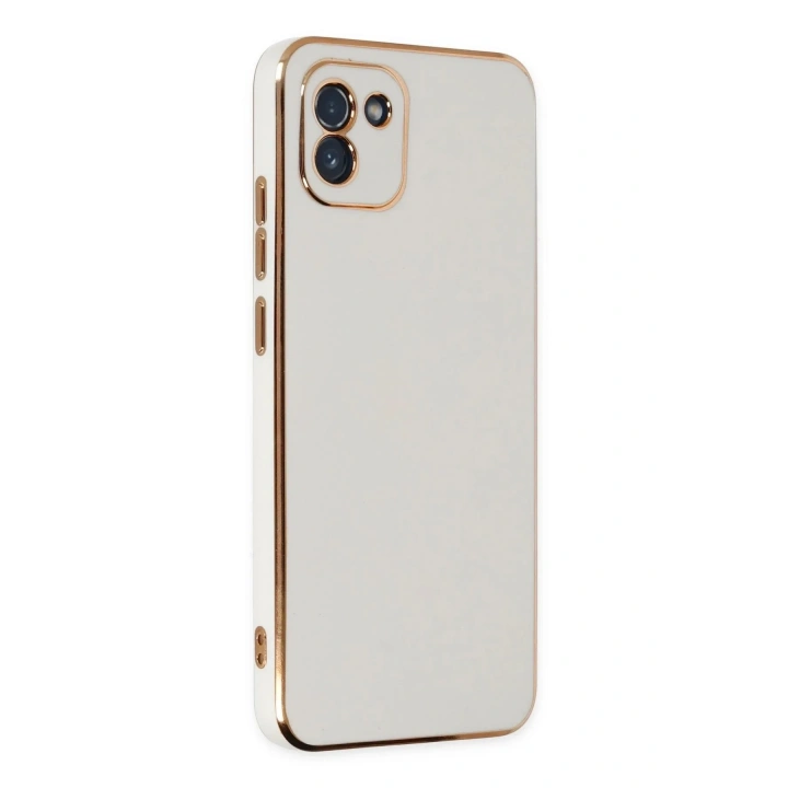 Mey İthalat®  Samsung Galaxy A03 Kılıf Volet Silikon - Beyaz
