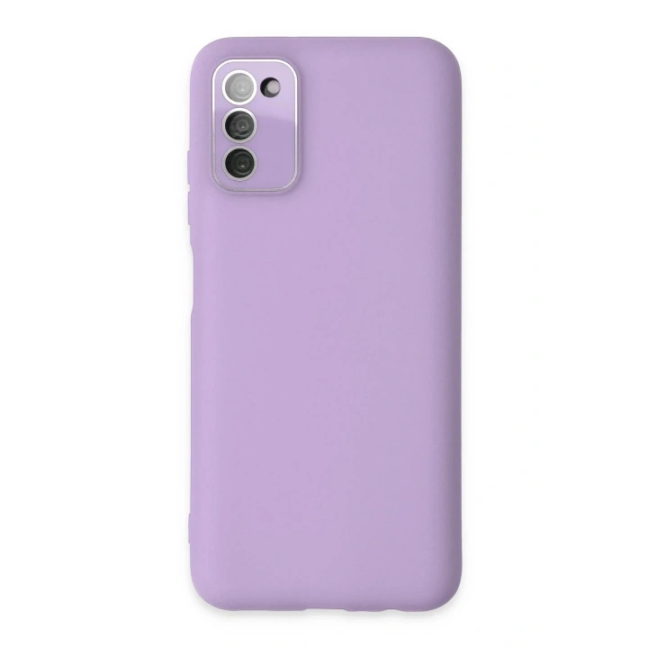 Mey İthalat®  Samsung Galaxy A03S Kılıf Lansman Glass Kapak - Lila