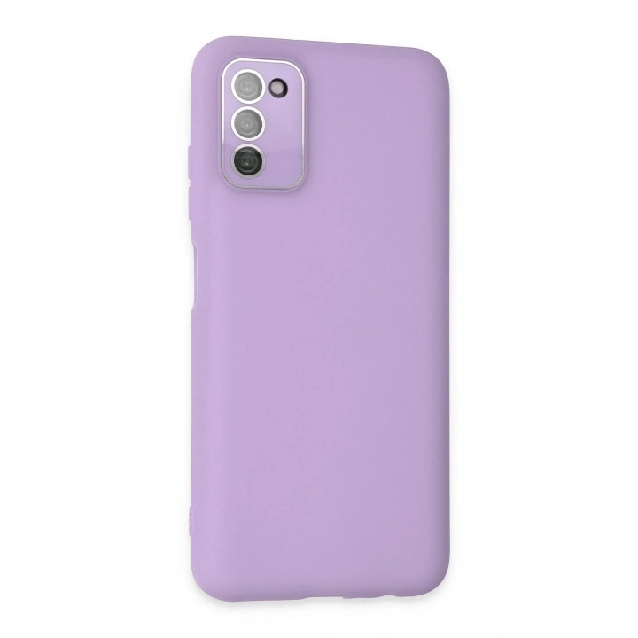 Mey İthalat®  Samsung Galaxy A03S Kılıf Lansman Glass Kapak - Lila
