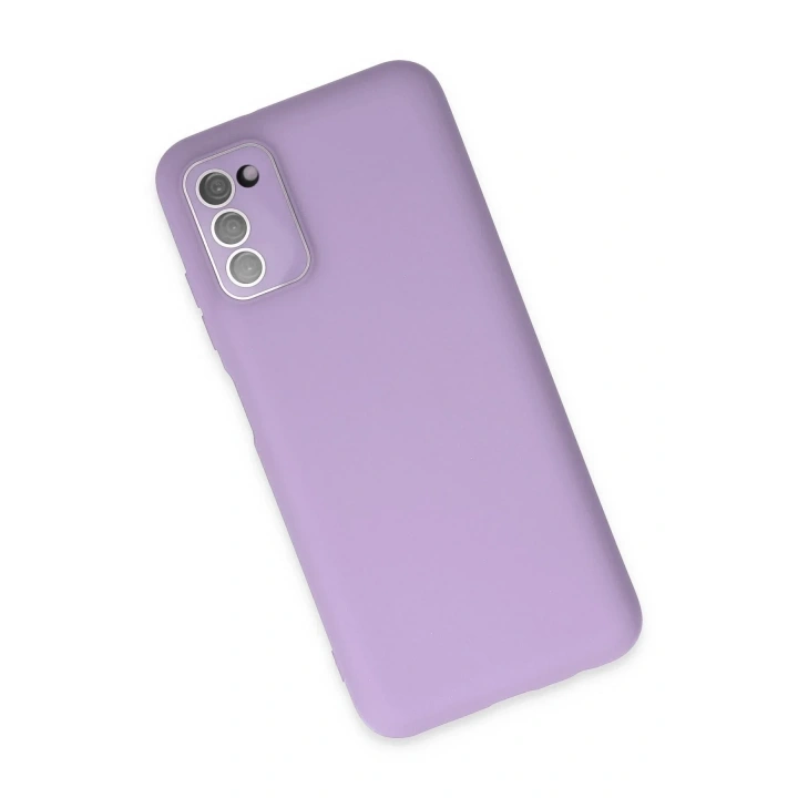 Mey İthalat®  Samsung Galaxy A03S Kılıf Lansman Glass Kapak - Lila