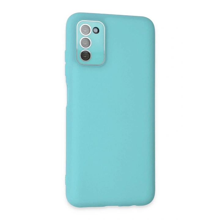 Mey İthalat®  Samsung Galaxy A03S Kılıf Lansman Glass Kapak - Turkuaz