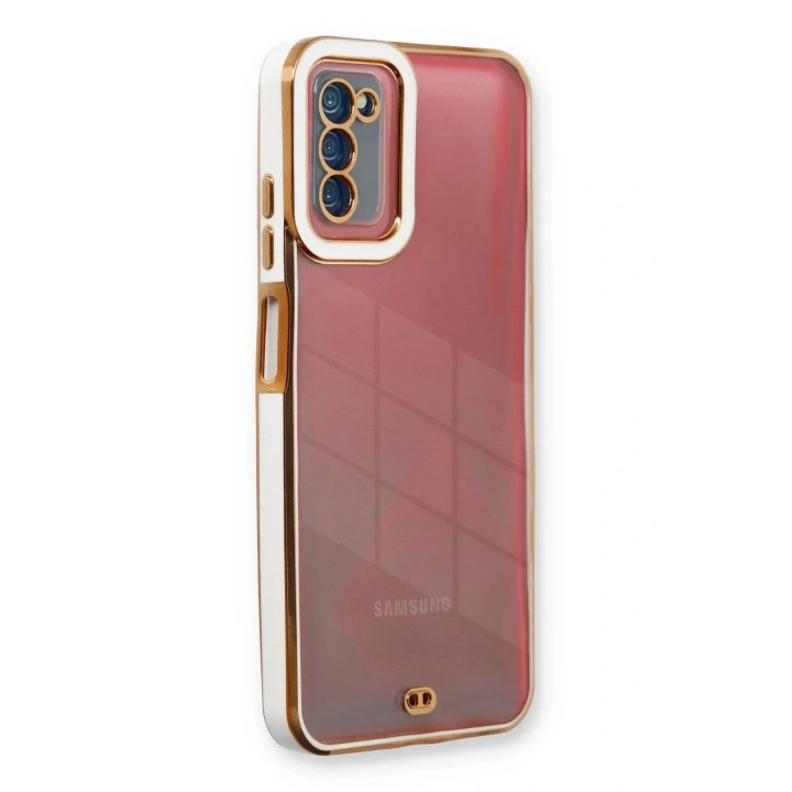Mey İthalat®  Samsung Galaxy A03S Kılıf Liva Lens Silikon - Beyaz