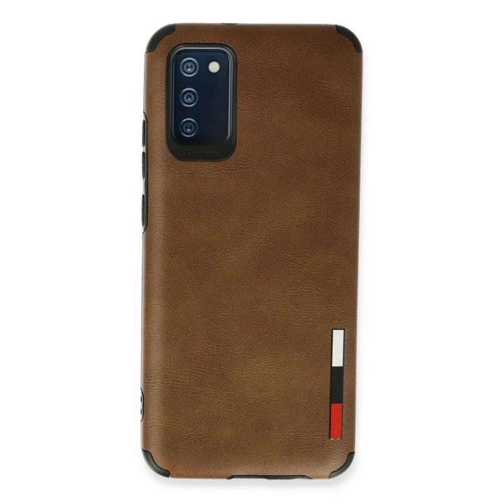 Mey İthalat®  Samsung Galaxy A03S Kılıf Loop Deri Silikon - Kahverengi