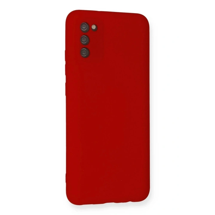 Mey İthalat®  Samsung Galaxy A03S Kılıf Nano içi Kadife Silikon - Kırmızı