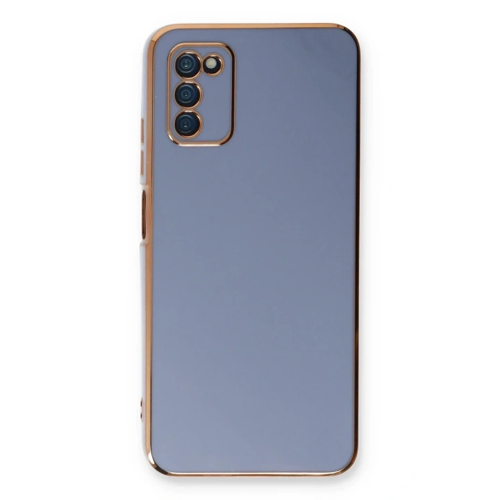 Mey İthalat®  Samsung Galaxy A03S Kılıf Volet Silikon - Mavi