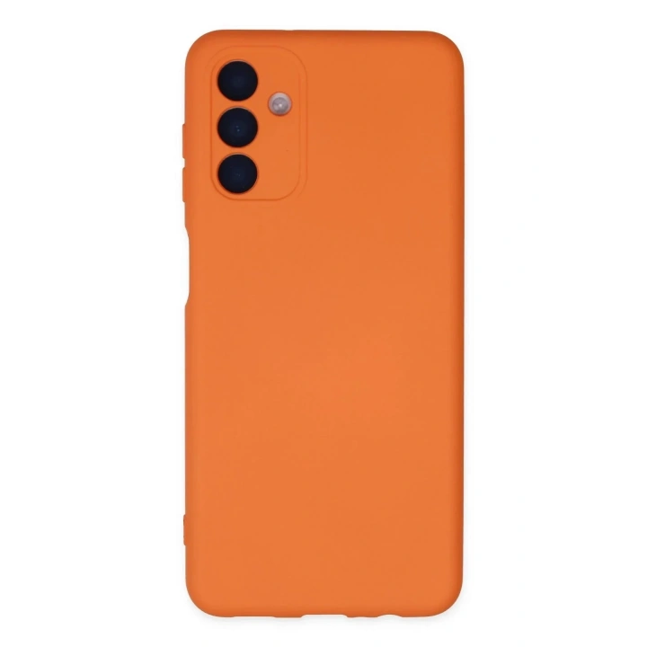Mey İthalat®  Samsung Galaxy A04S Kılıf Nano içi Kadife Silikon - Turuncu