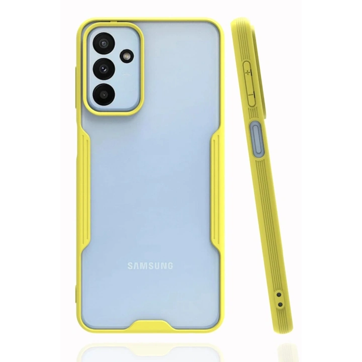 Mey İthalat®  Samsung Galaxy A04S Kılıf Platin Silikon - Sarı