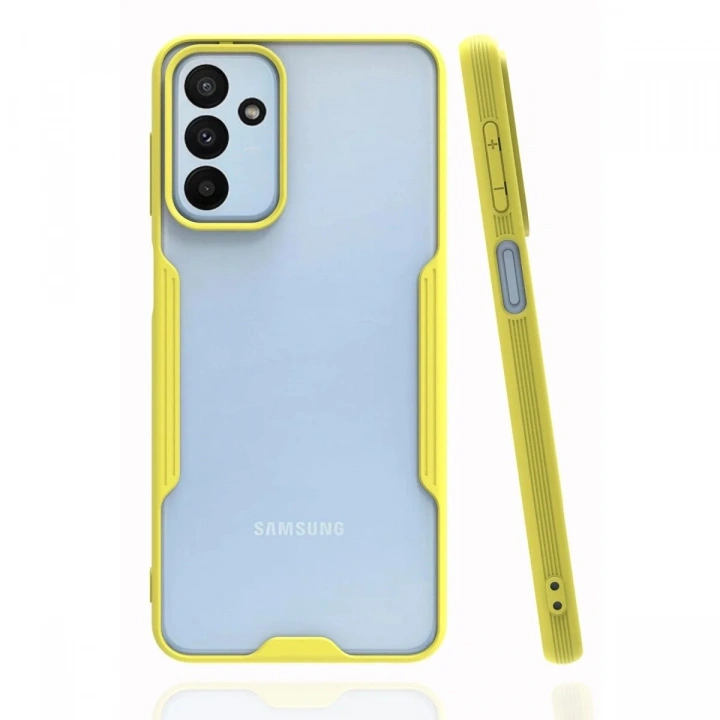 Mey İthalat®  Samsung Galaxy A04S Kılıf Platin Silikon - Sarı
