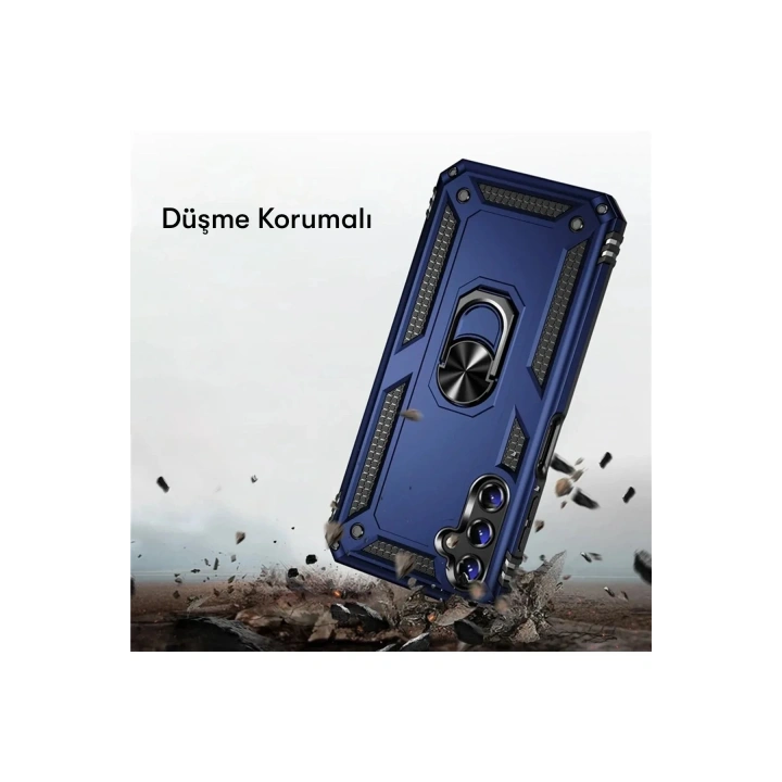 Mey İthalat®  Samsung Galaxy A04S Kılıf Sofya Yüzüklü Silikon Kapak - Siyah