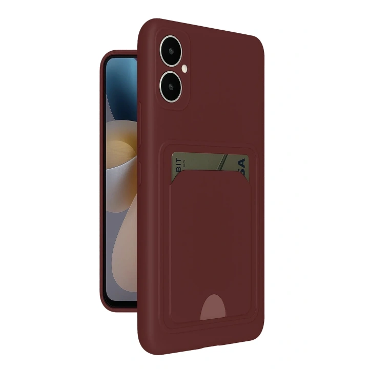 Mey İthalat®  Samsung Galaxy A05 Kelvin Kartvizitli Silikon - Bordo