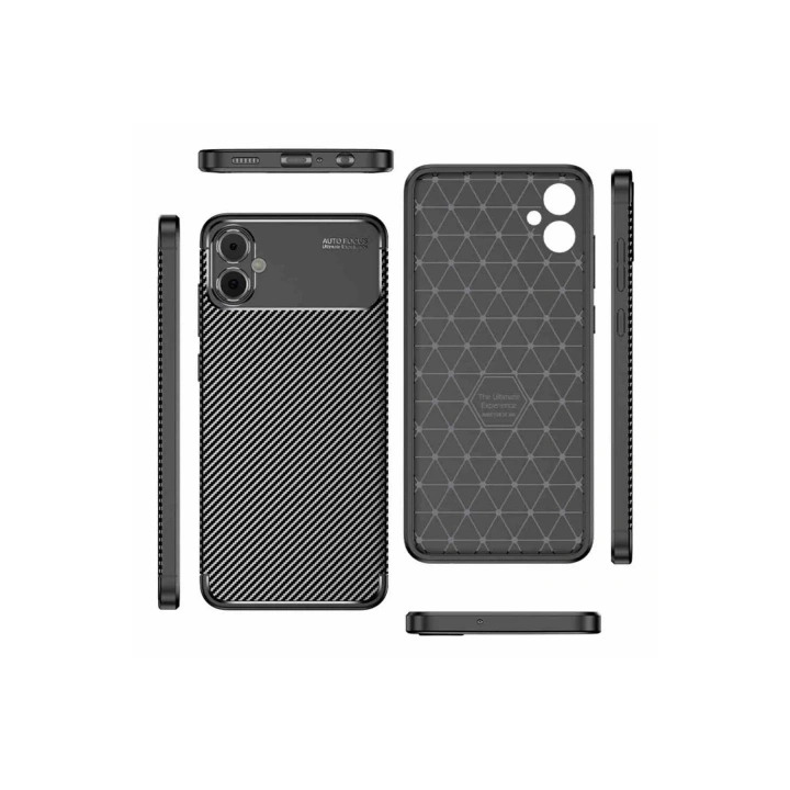 Mey İthalat®  Samsung Galaxy A05 Kılıf Auto Focus Karbon Kapak - Siyah