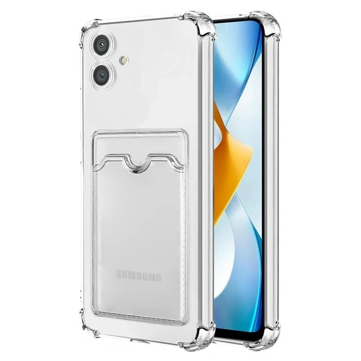 Mey İthalat®  Samsung Galaxy A05 Kılıf Kart Şeffaf Silikon - Şeffaf