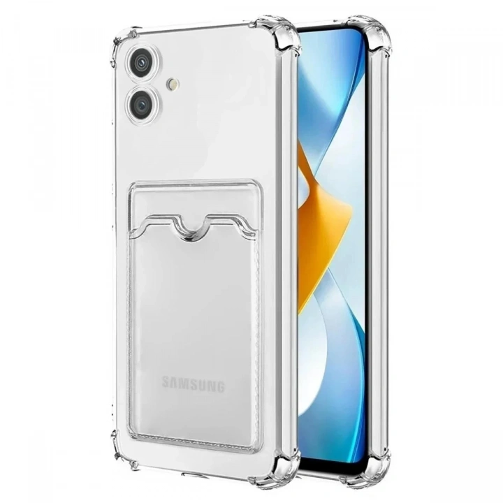 Mey İthalat®  Samsung Galaxy A05 Kılıf Kart Şeffaf Silikon - Şeffaf