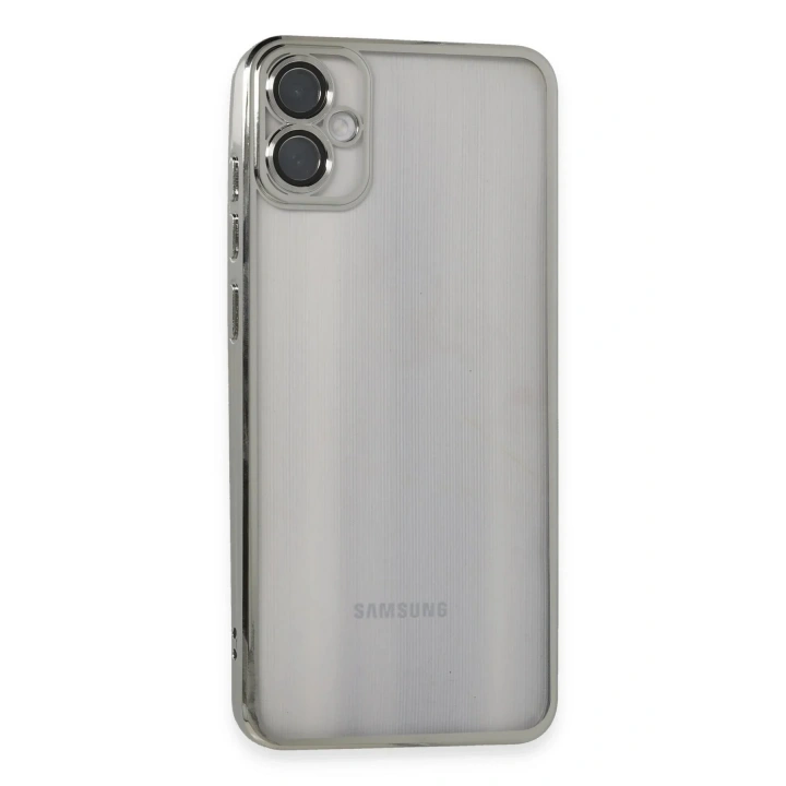 Mey İthalat®  Samsung Galaxy A05 Kılıf  Lensli Silikon - Gümüş