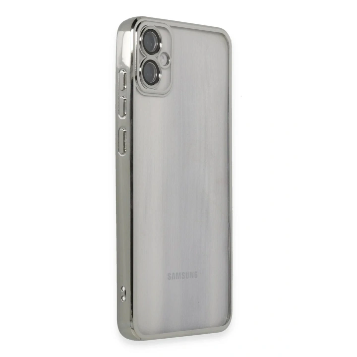 Mey İthalat®  Samsung Galaxy A05 Kılıf  Lensli Silikon - Gümüş