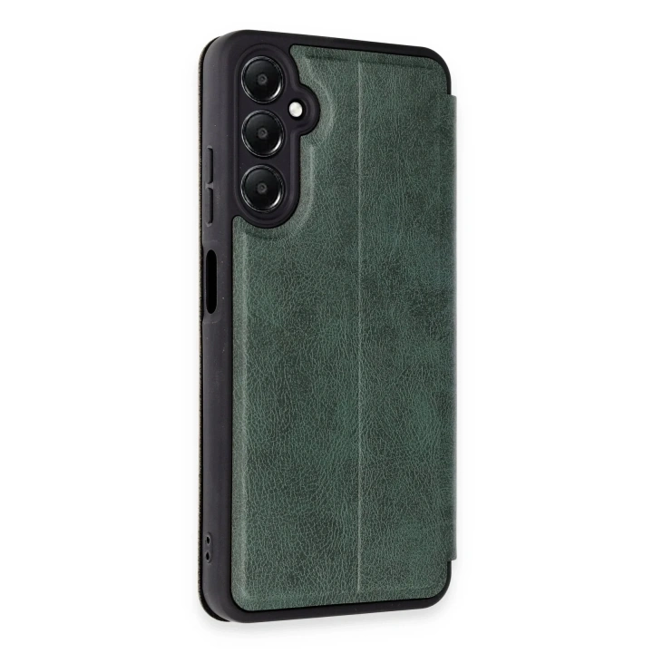 Mey İthalat®  Samsung Galaxy A05S Kılıf Flip Cover - Koyu Yeşil