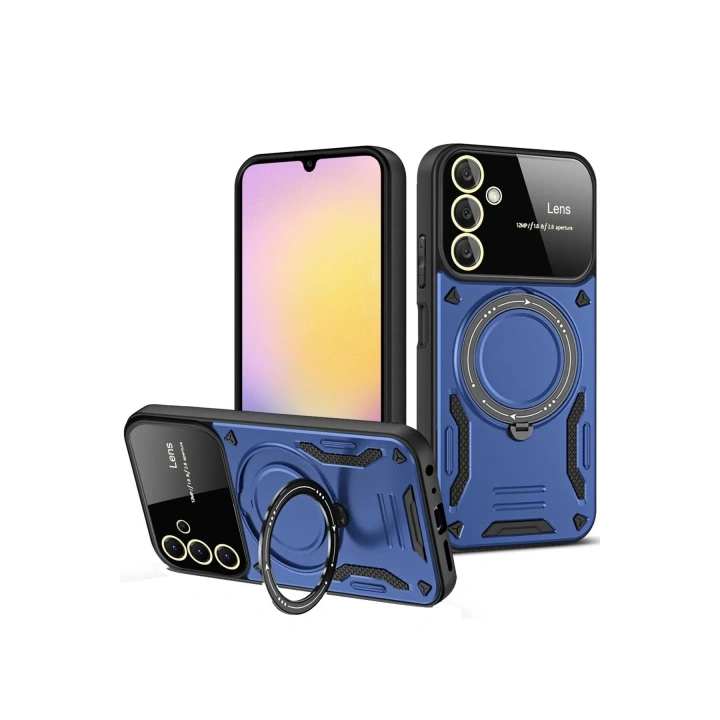 Mey İthalat®  Samsung Galaxy A05S Kılıf Joy Lens Standlı Kapak - Lacivert