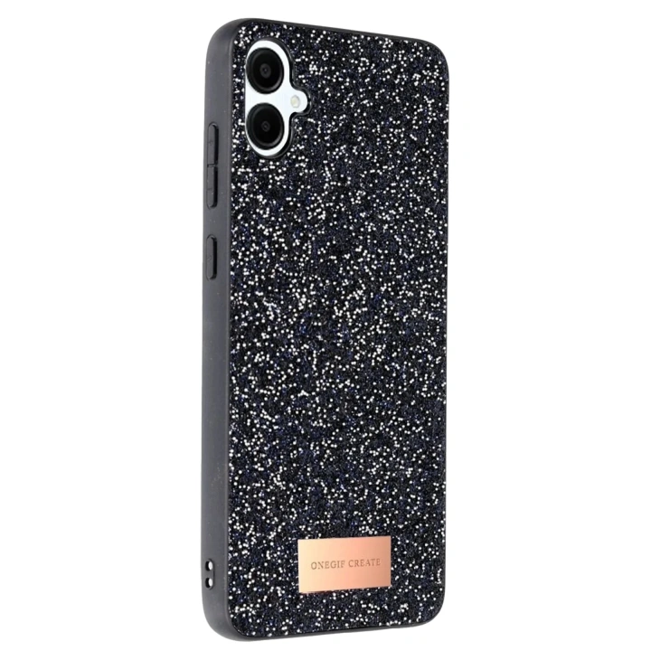Mey İthalat®  Samsung Galaxy A06 Bright Simli Kapak - Siyah