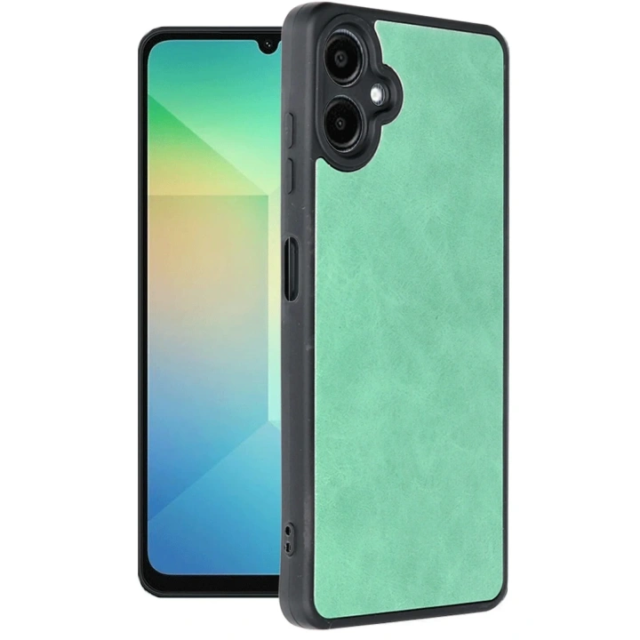 Mey İthalat®  Samsung Galaxy A06 Kılıf Aras Deri Kapak - Koyu Yeşil