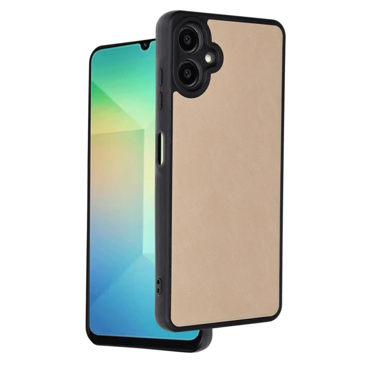 Mey İthalat®  Samsung Galaxy A06 Kılıf Aras Deri Kapak - Pudra