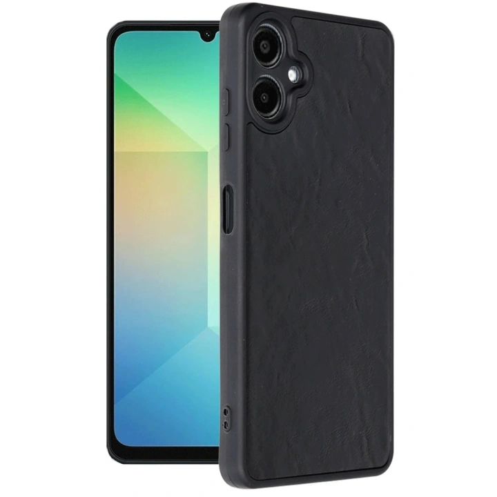 Mey İthalat®  Samsung Galaxy A06 Kılıf Aras Deri Kapak - Siyah