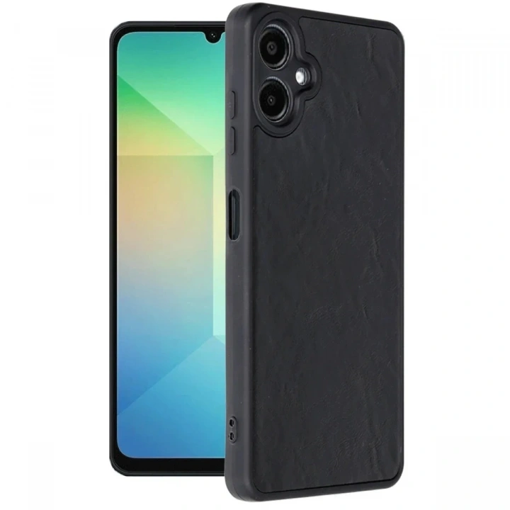 Mey İthalat®  Samsung Galaxy A06 Kılıf Aras Deri Kapak - Siyah