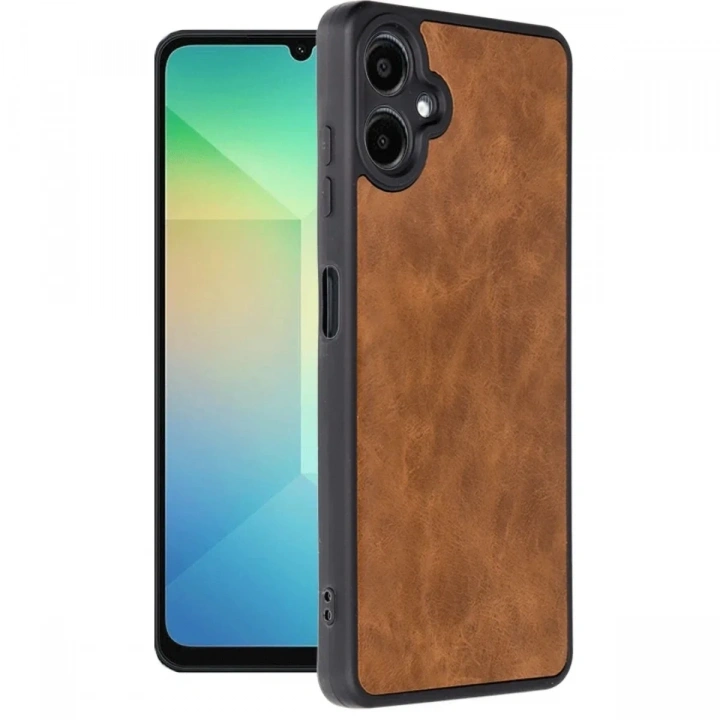 Mey İthalat®  Samsung Galaxy A06 Kılıf Aras Deri Kapak - Taba
