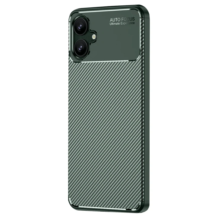 Mey İthalat®  Samsung Galaxy A06 Kılıf Auto Focus Karbon Kapak - Koyu Yeşil