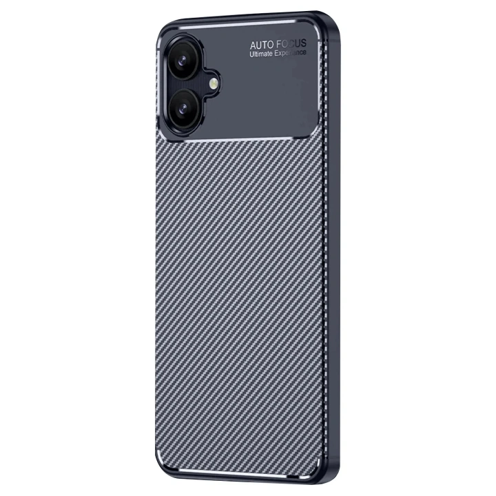 Mey İthalat®  Samsung Galaxy A06 Kılıf Auto Focus Karbon Kapak - Lacivert
