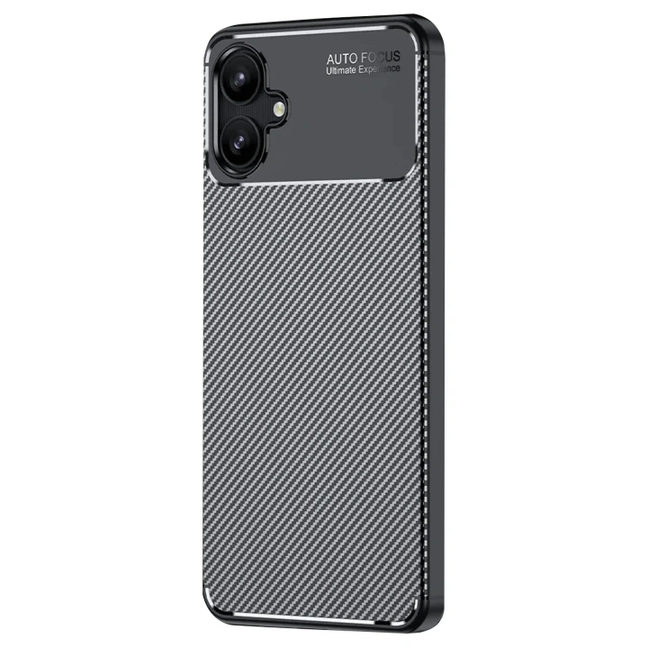 Mey İthalat®  Samsung Galaxy A06 Kılıf Auto Focus Karbon Kapak - Siyah