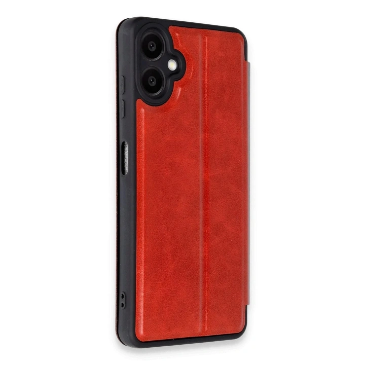 Mey İthalat®  Samsung Galaxy A06 Kılıf Flip Cover - Kırmızı