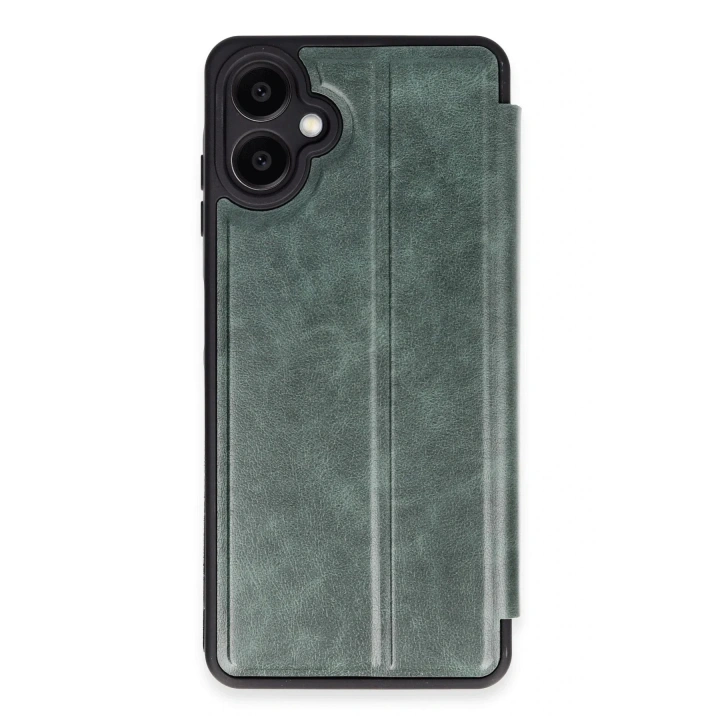 Mey İthalat®  Samsung Galaxy A06 Kılıf Flip Cover - Koyu Yeşil
