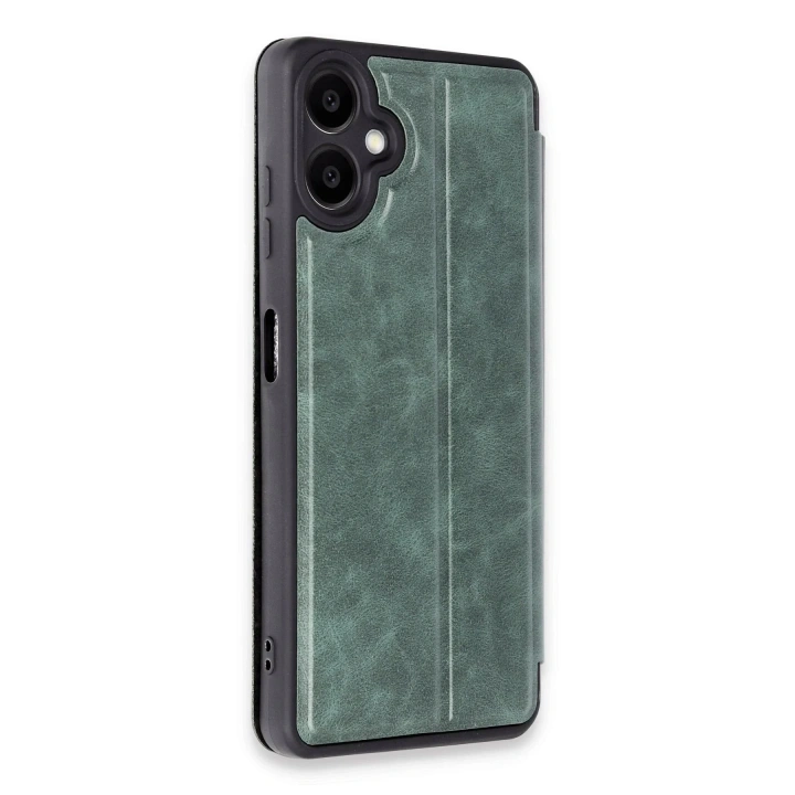 Mey İthalat®  Samsung Galaxy A06 Kılıf Flip Cover - Koyu Yeşil