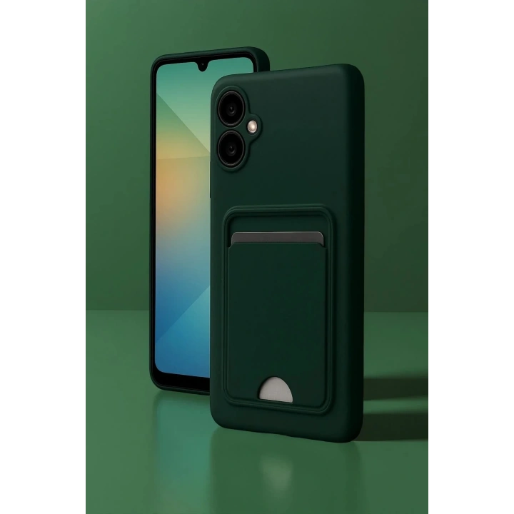 Mey İthalat®  Samsung Galaxy A06 Kılıf Kelvin Kartvizitli Silikon - Kırmızı