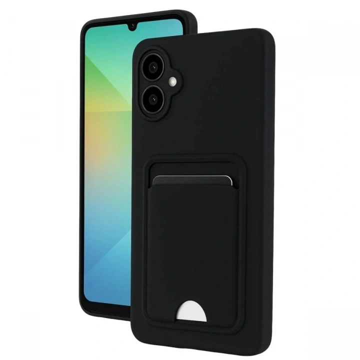 Mey İthalat®  Samsung Galaxy A06 Kılıf Kelvin Kartvizitli Silikon - Siyah